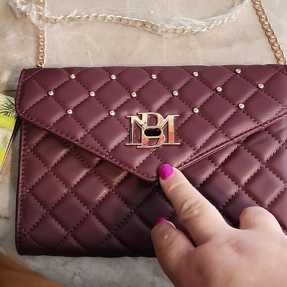 Badgley Mischka Crossbody Bag Plum Colored NWT - Picture 2 of 7